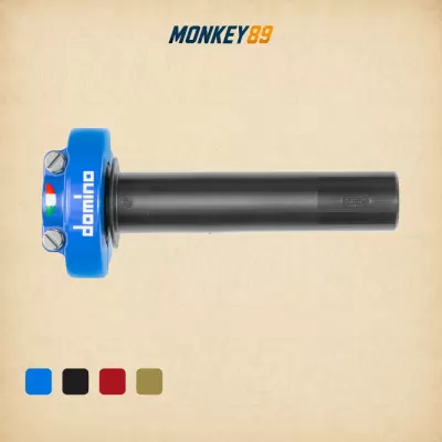 Cùm ga domino xm2 push-pull màu xanh dương kèm 3 vòng chỉnh hành trình tăng tốc chính hãng ý (copy)