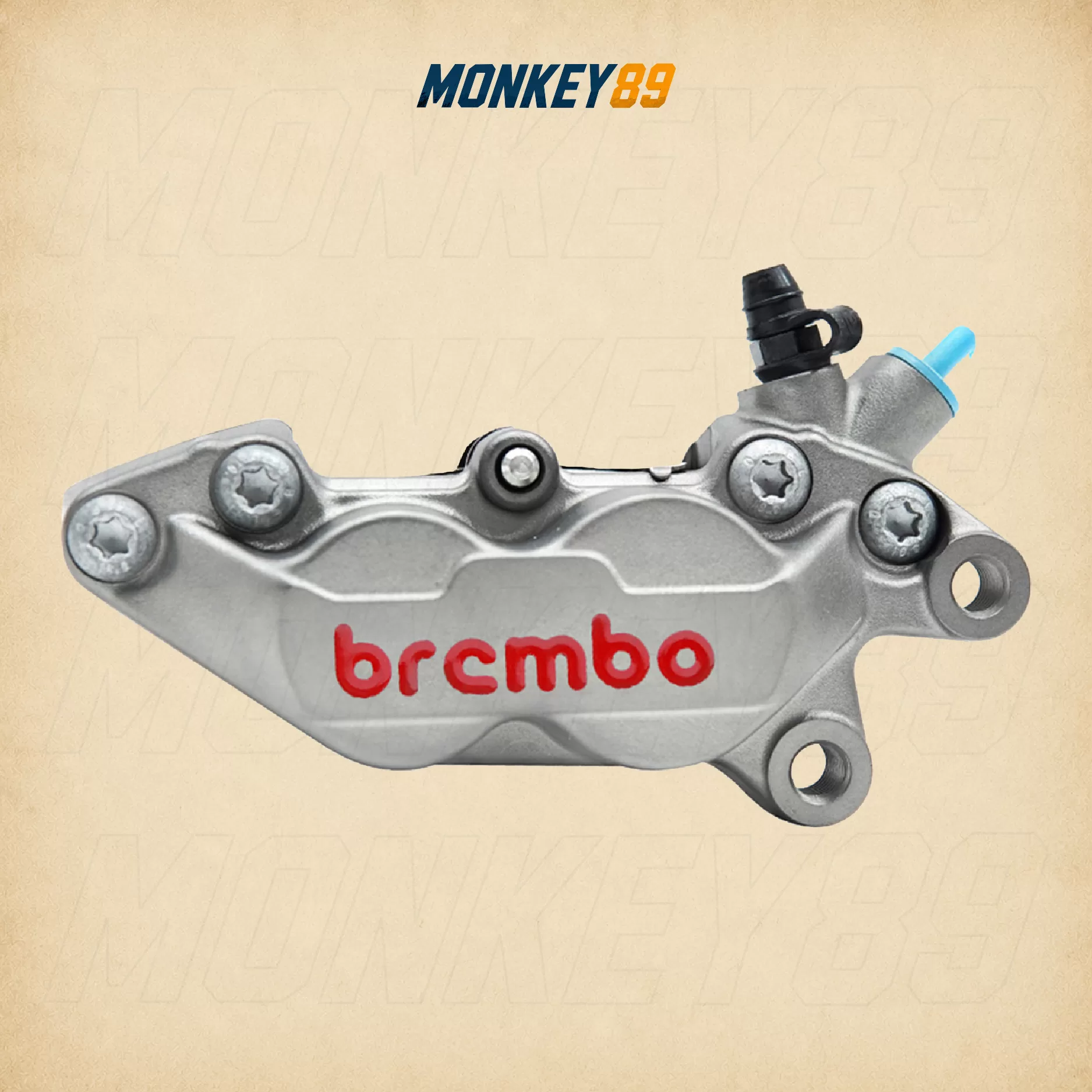HEO THẮNG BREMBO P4 30/34 40MM - BÊN PHẢI BẢN MÀU MẠ XÁM TITANIUM - 4 PISTON ĐỐI XỨNG - CHÍNH HÃNG Ý