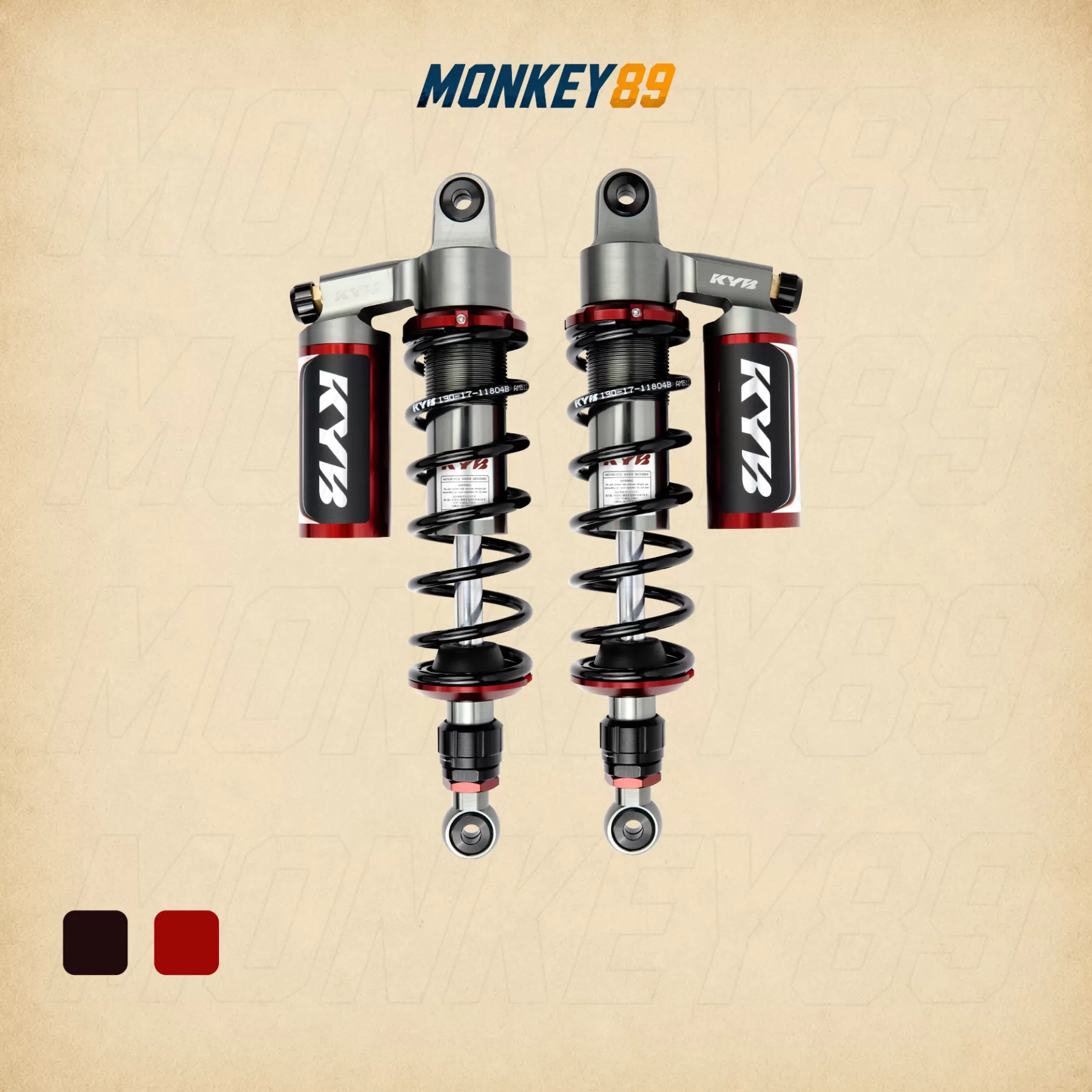 PHUỘC SAU KYB ĐEN (330MM+10MM) HONDA MONKEY / WAVE / FUTURE 125I K-ULTIMATE - CÔNG NGHỆ NHẬT BẢN CHÍNH HÃNG