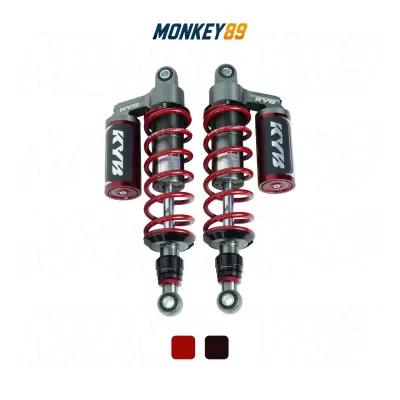 GENUINE KYB RED (330MM+10MM) REAR SHOCKS FOR HONDA MONKEY / WAVE / FUTURE 125I K-ELITE JAPANESE TECHNOLOGY